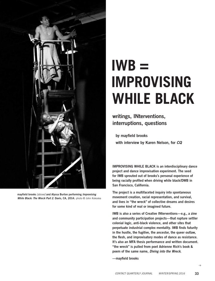 IWB = IMPROVISING WHILE BLACK